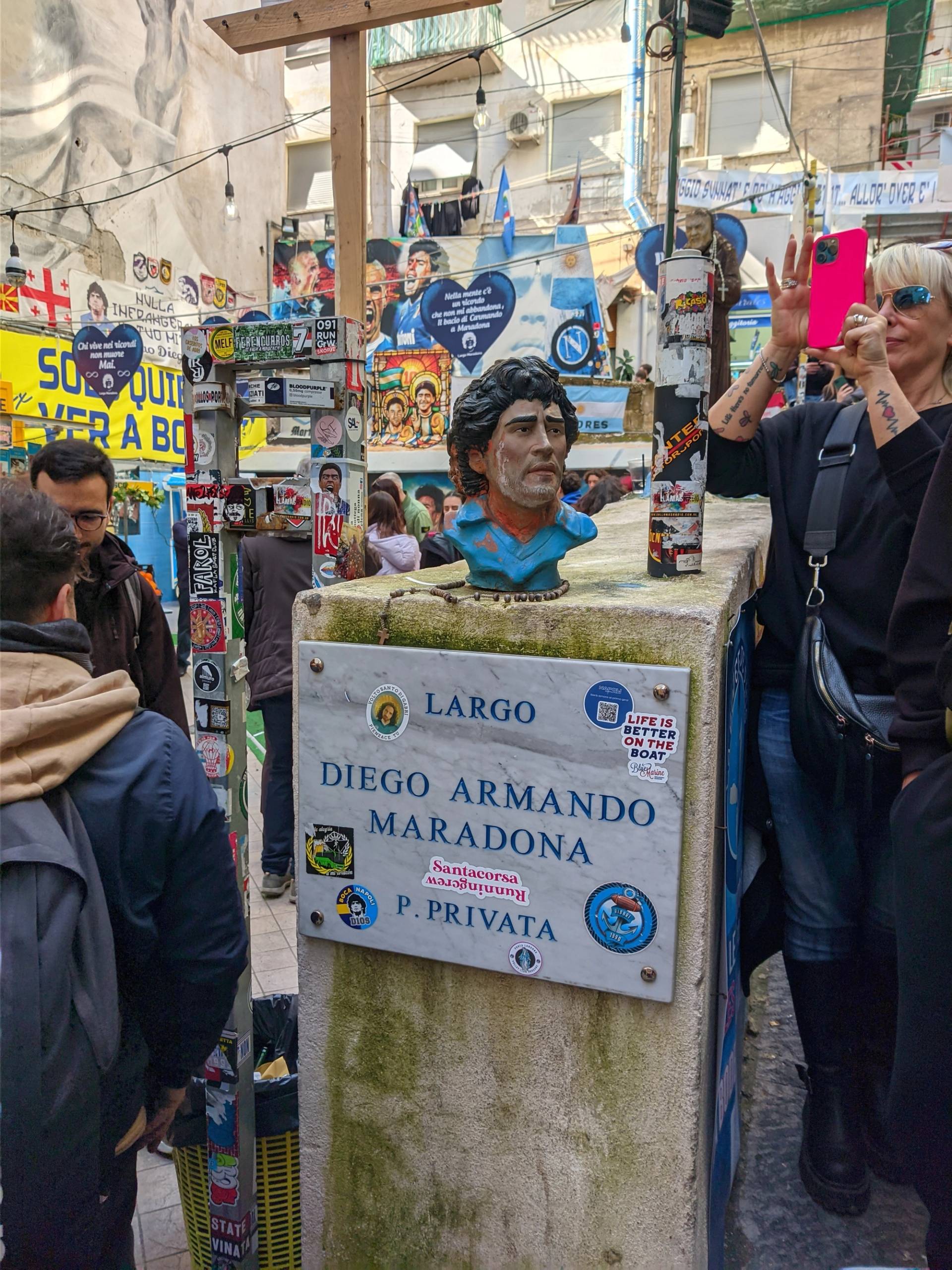 Tribute to Diego Armando Maradona in the Quartieri Spagnoli of Naples