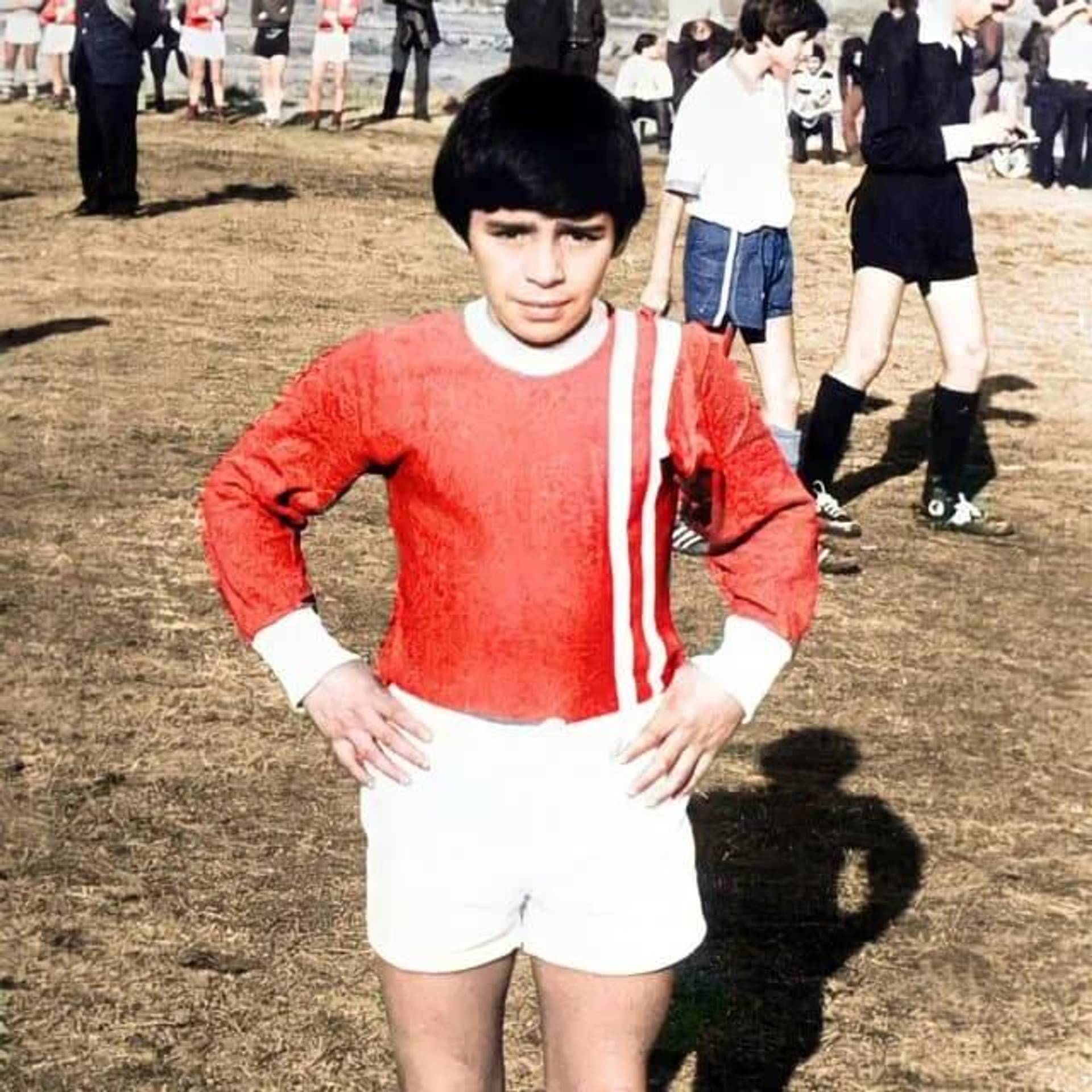 Young Diego Maradona playing for Los Cebollitas in 1970