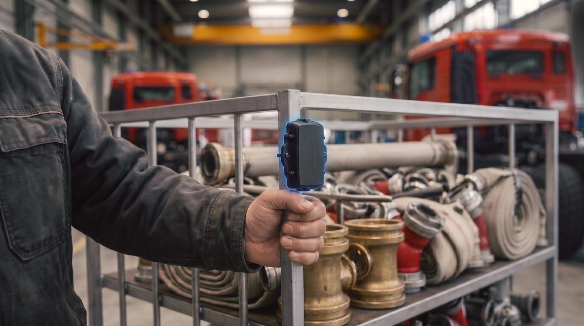 Tracker in RTLS System aktiv im Einsatz