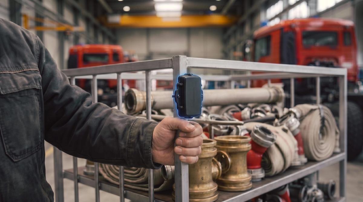 Tracker in RTLS System aktiv im Einsatz