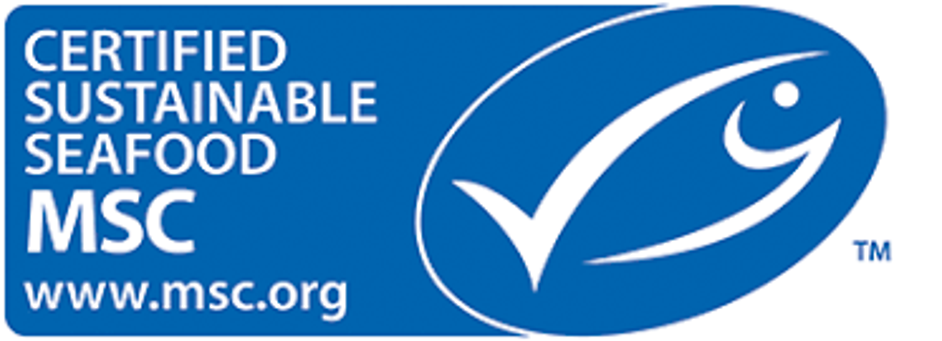 A blue certification label for the Marine Conservation Foundation