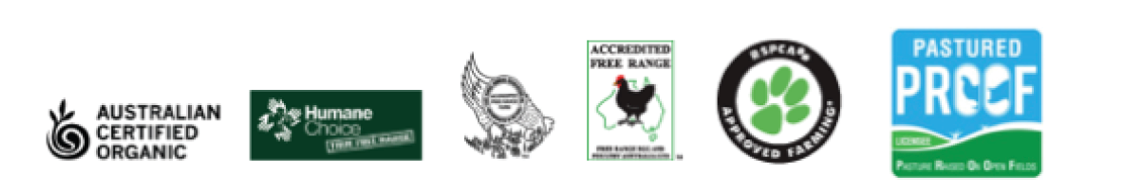 Logos used to identify the different ways chickens are produced.