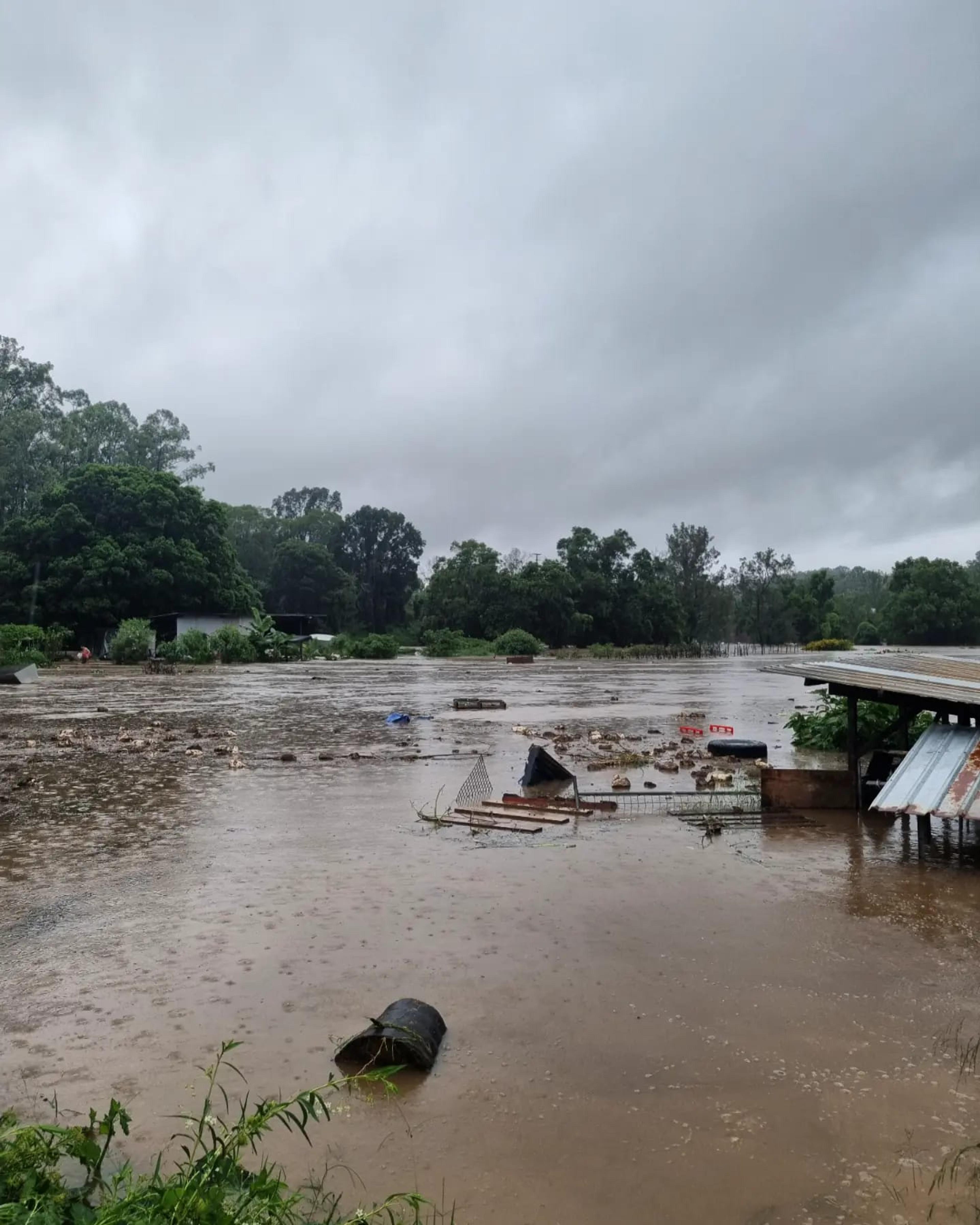 A flood ravaged farm.