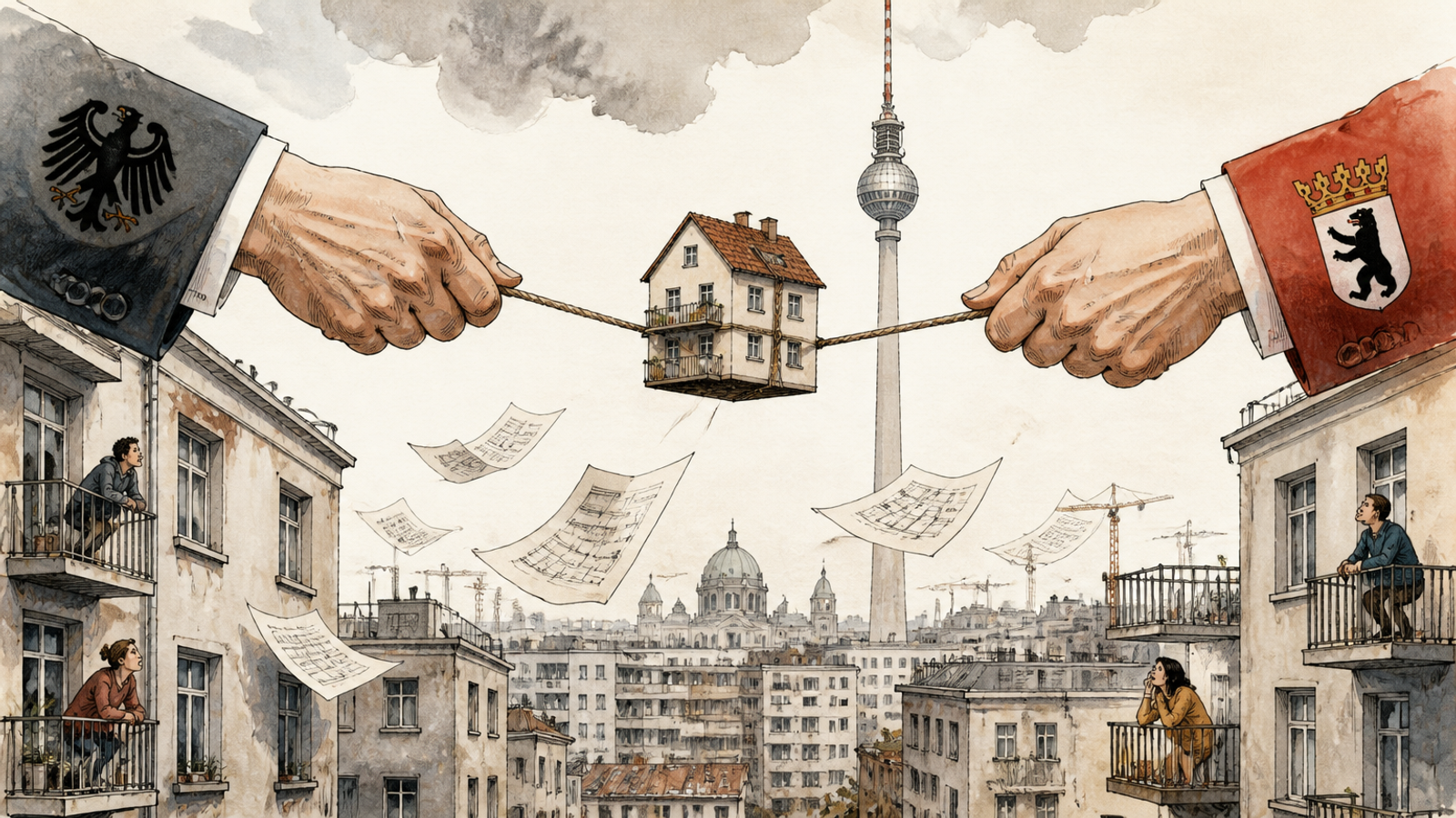 Illustration für berlin-housing-crisis-federal-power-struggle