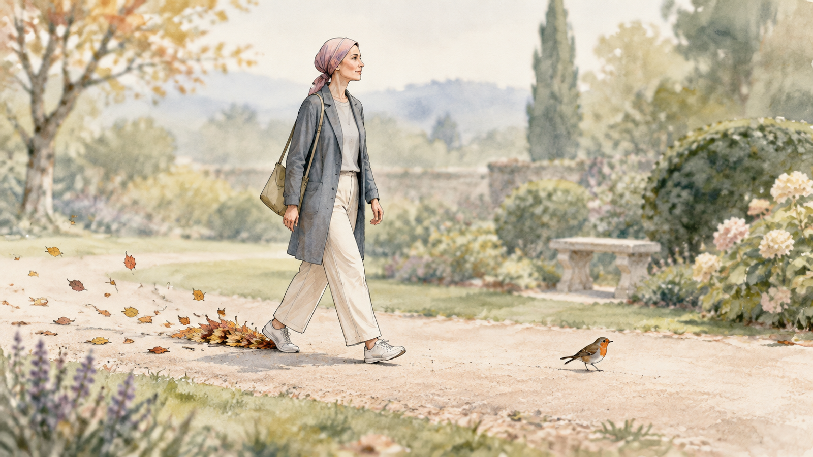Illustration für brustkrebs-bewegung-aufmerksamkeit-studie