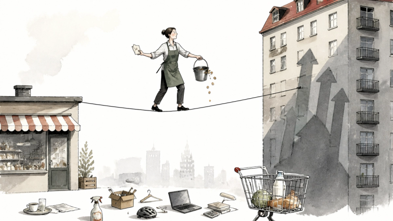 Illustration für mehr-aufstocker-trotz-mindestlohn-deutschlands-niedriglohnproblem-kehrt-sichtbar-zurueck