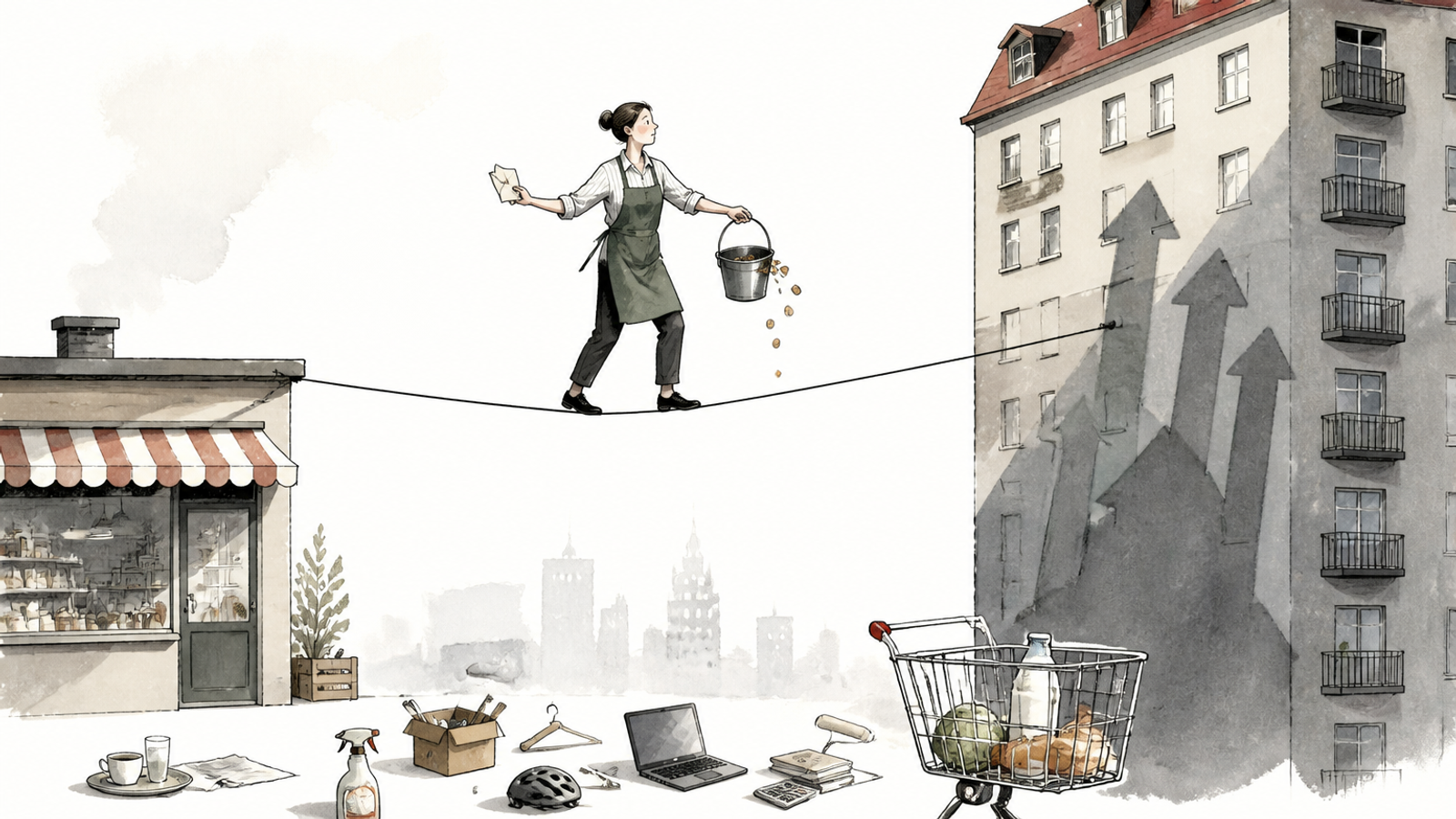 Illustration für mehr-aufstocker-trotz-mindestlohn-deutschlands-niedriglohnproblem-kehrt-sichtbar-zurueck