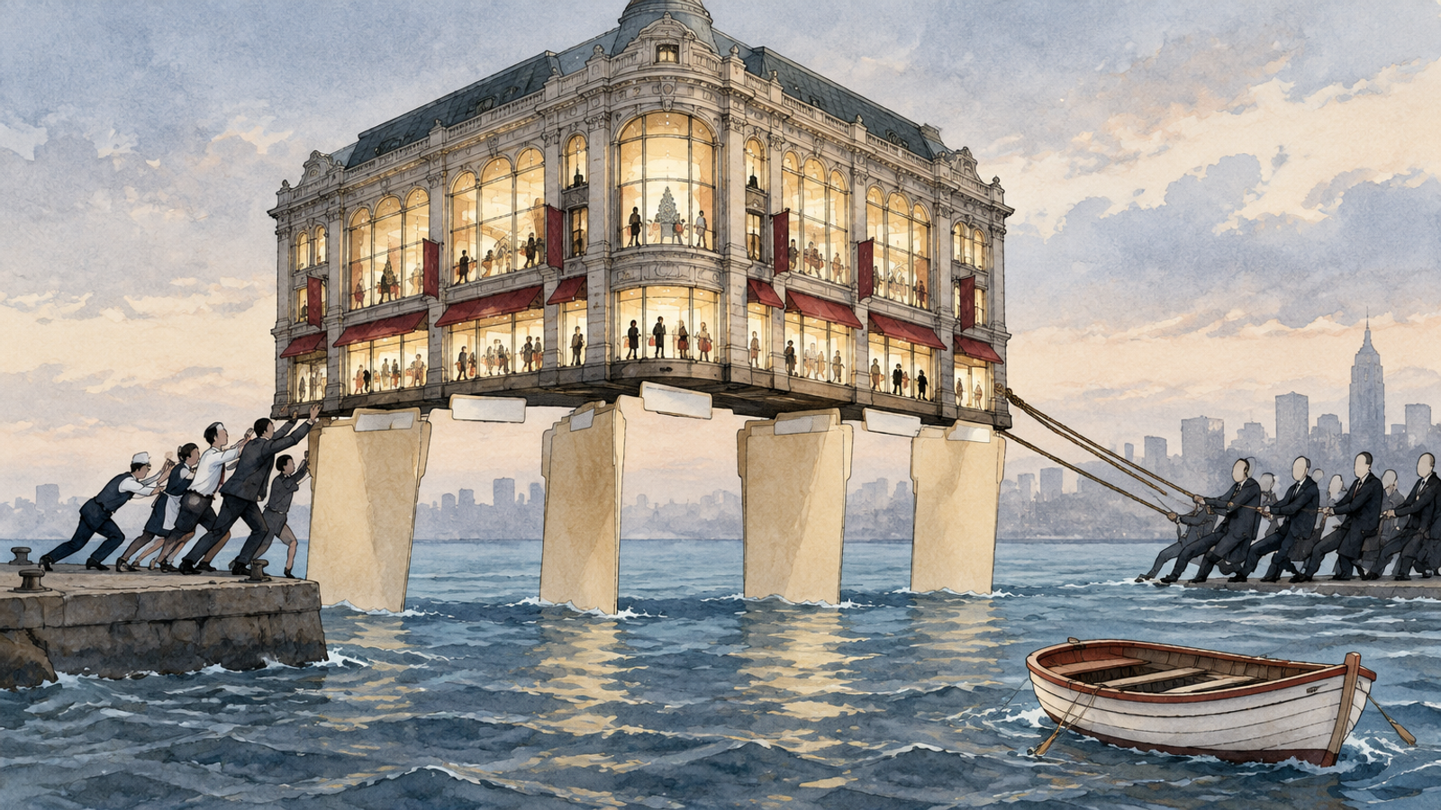 Illustration für galeria-vierter-insolvenzantrag-beschaeftigte-risiko