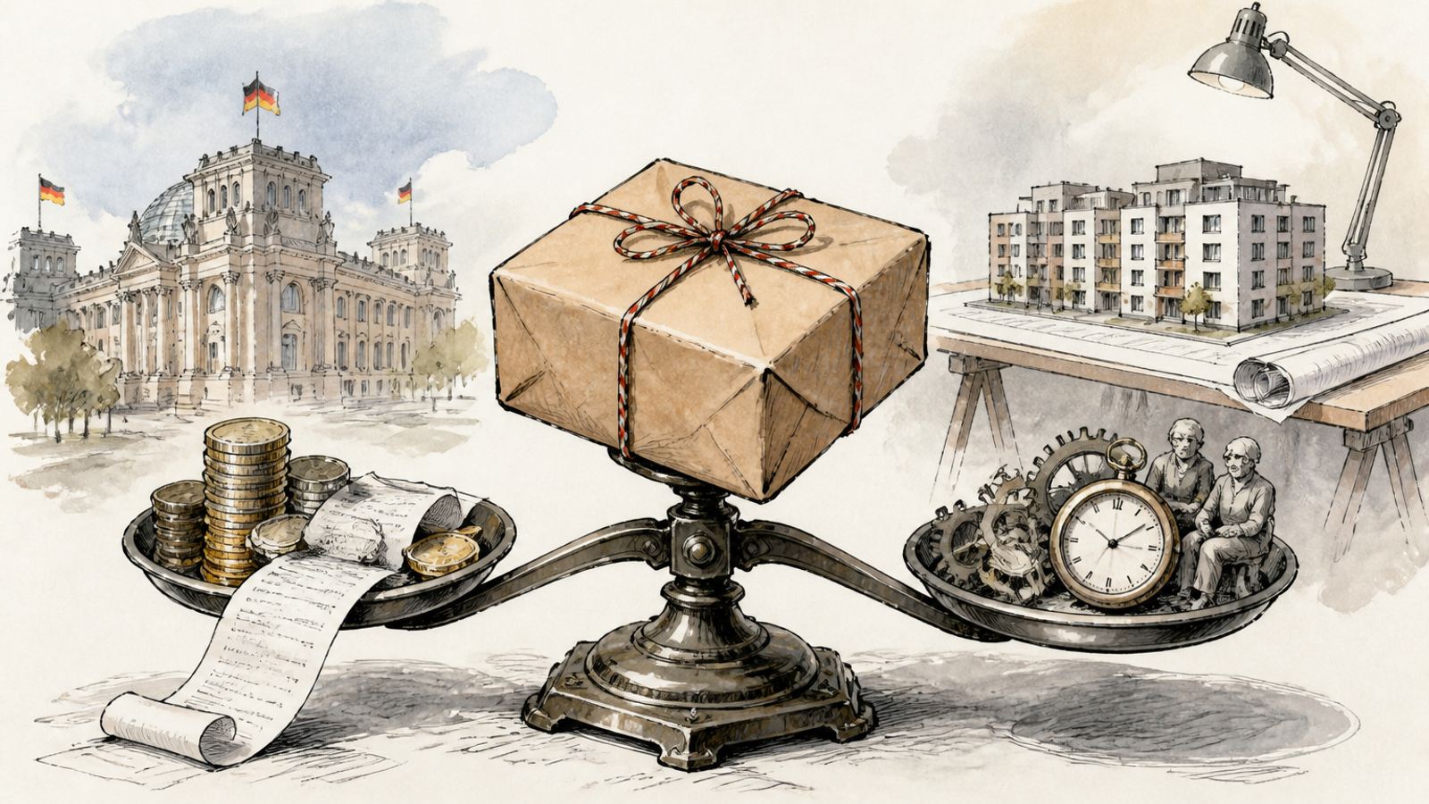 Illustration für germany-coalition-reform-package-tax-relief-housing-test