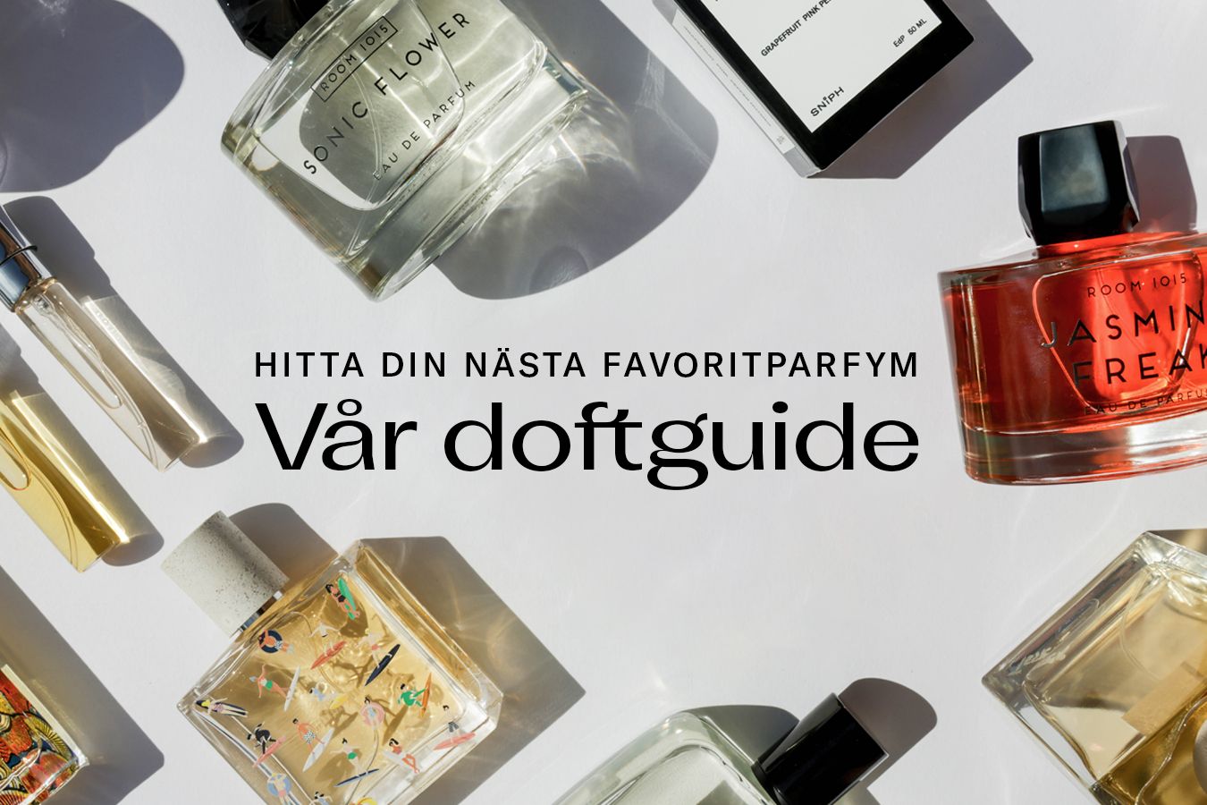Parfymer mot en ljud bakgrund. 