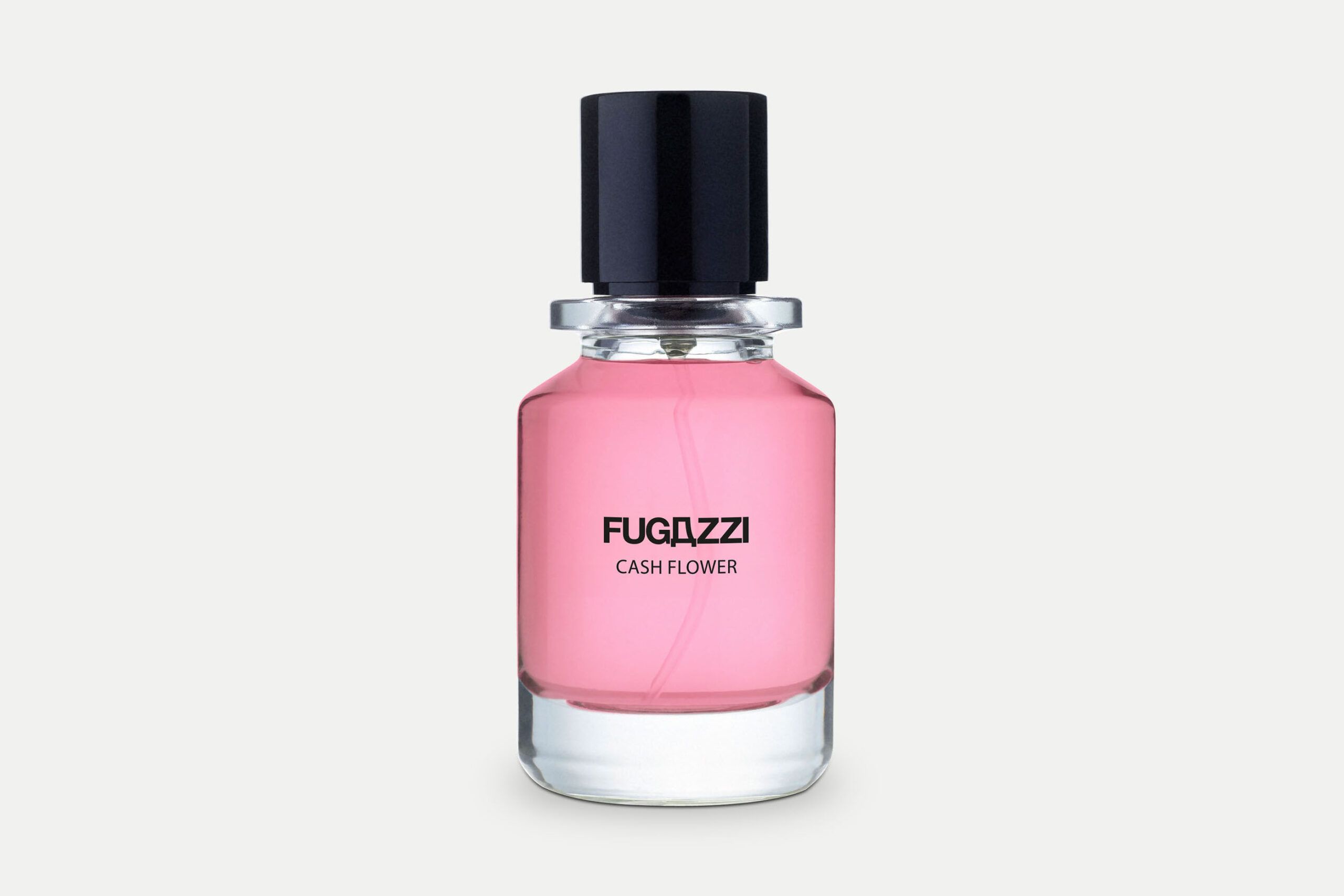 Parfymen Cash Flower från Fugazzi mot en grå bakgrund.