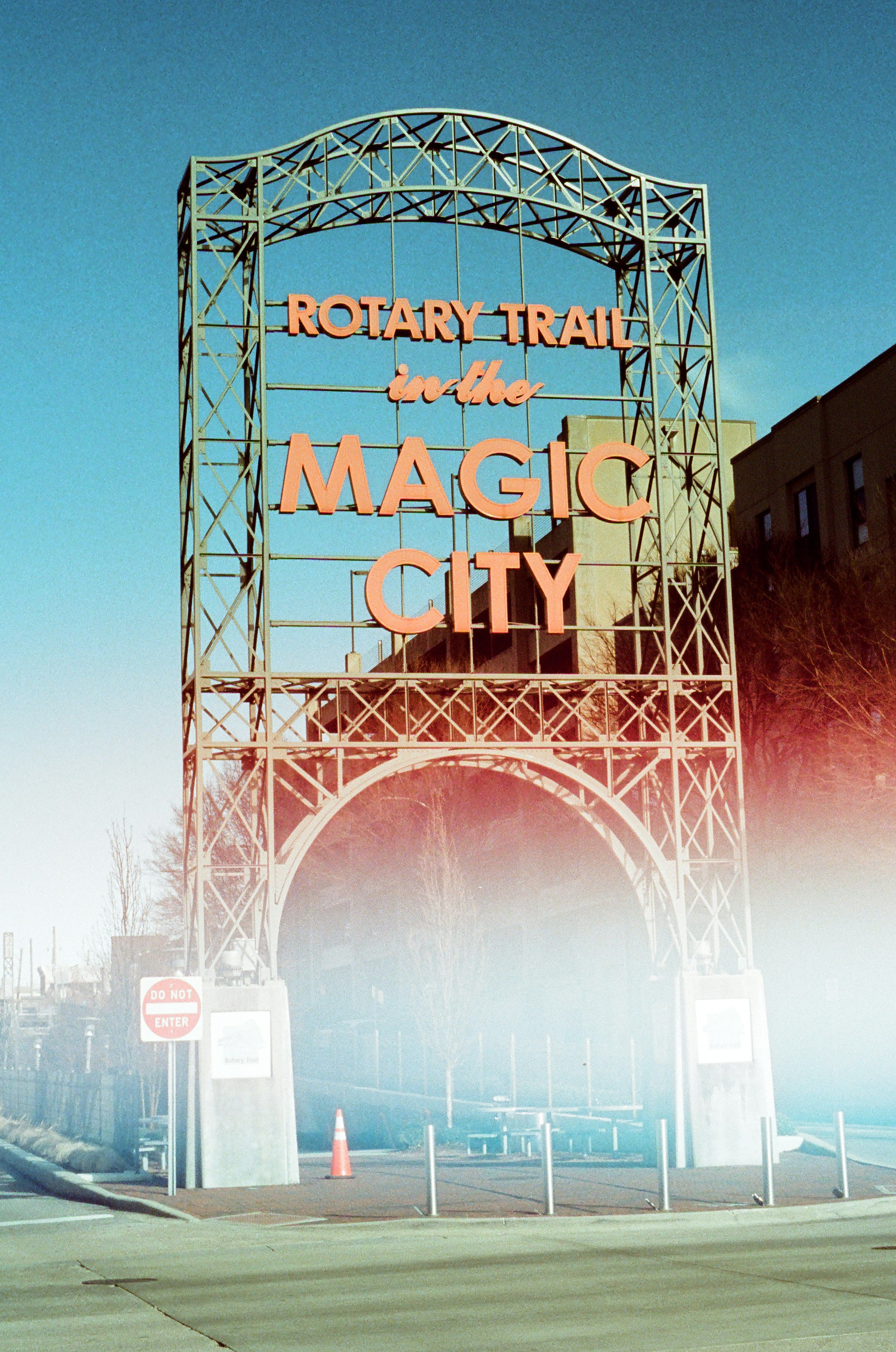 The Rotary Trail's Magic City sign lights up downtown Birmingham, Alabama, welcoming everyone moving here from Atlanta.