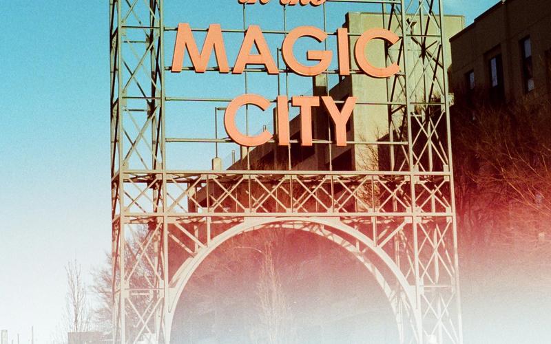 The Rotary Trail's Magic City sign lights up downtown Birmingham, Alabama, welcoming everyone moving here from Atlanta.