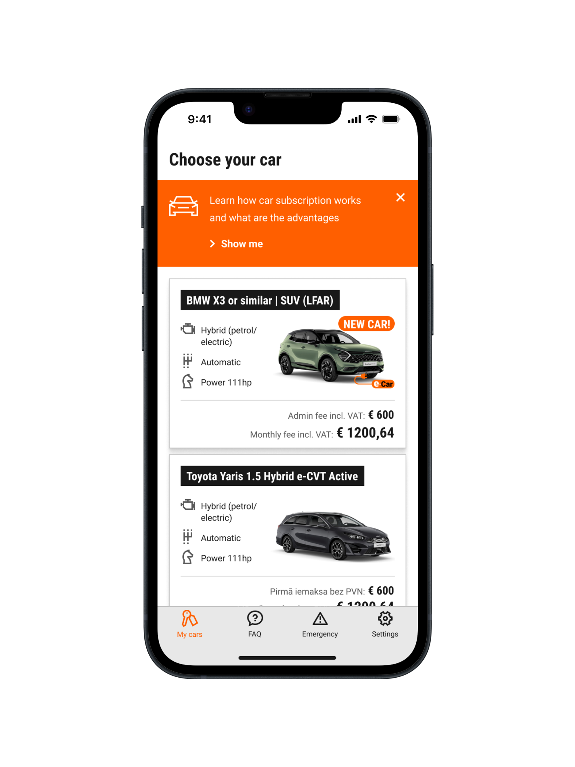 Sixt+ auto abonēšana — project visual 3