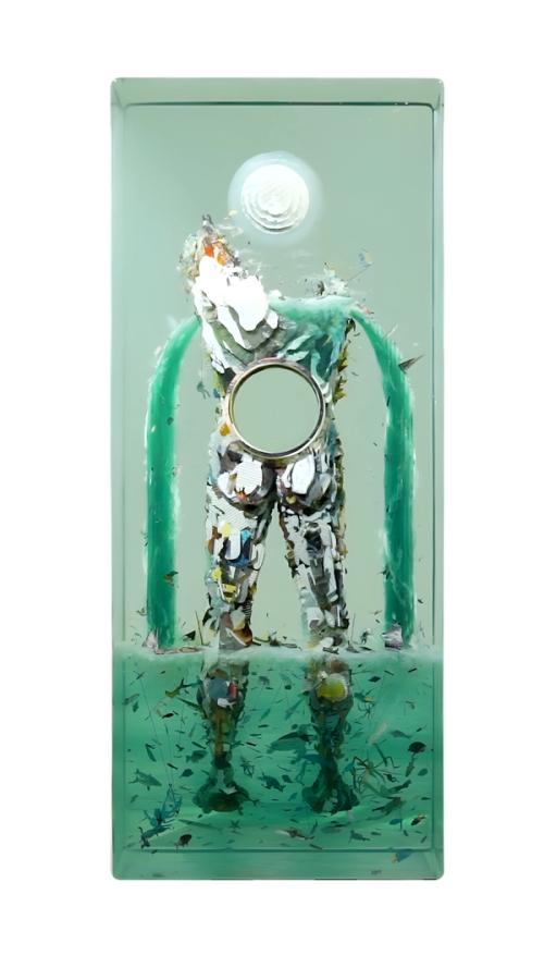 Dustin Yellin - Moon Removed From Head to Make a Stomach (Back)