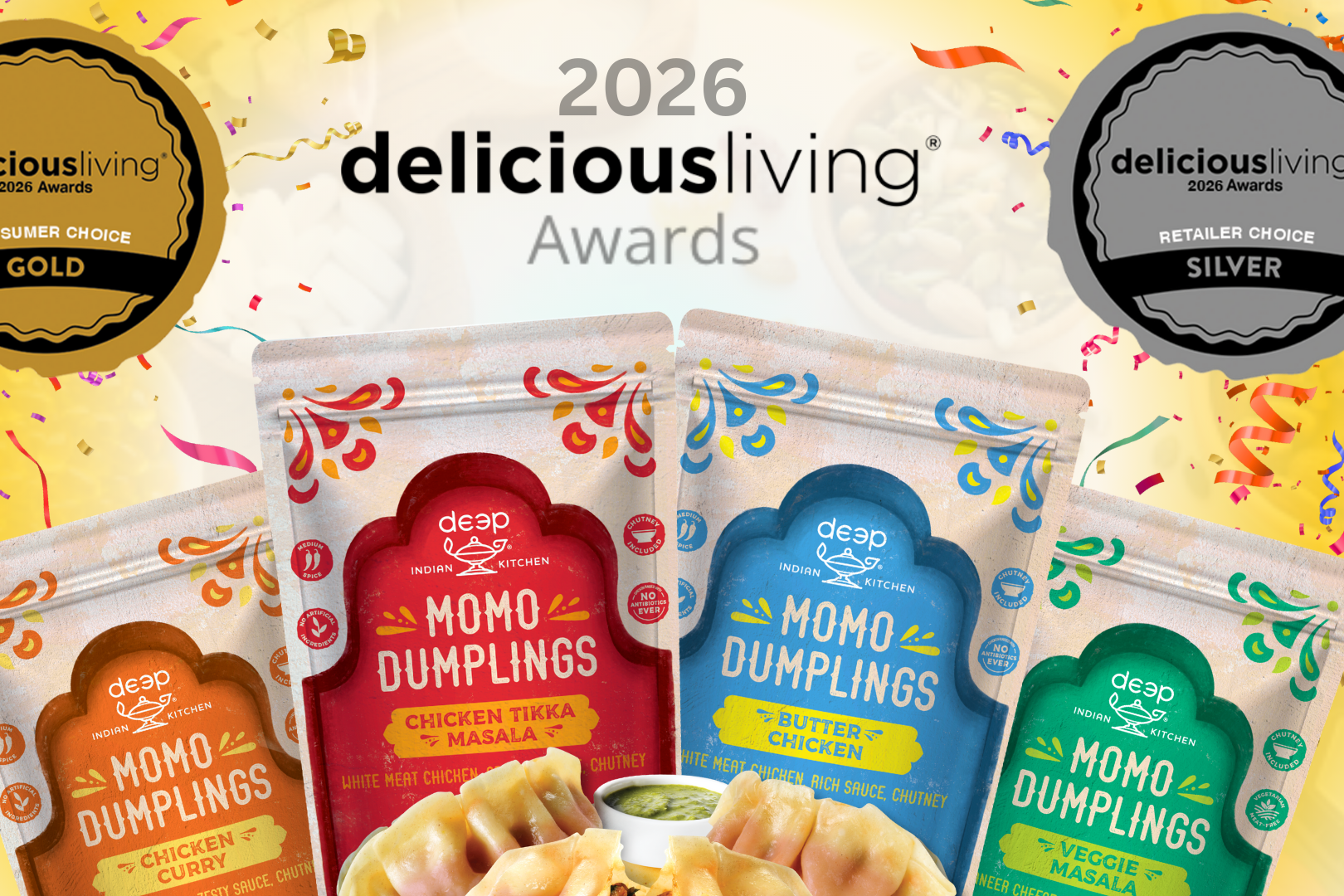 Momo Dumplings win Gold for deliciousliving