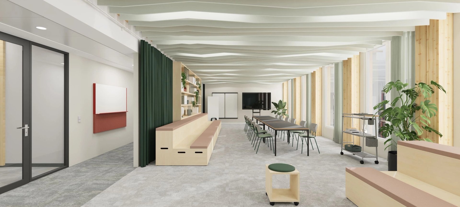 Workshop room setting with furniture