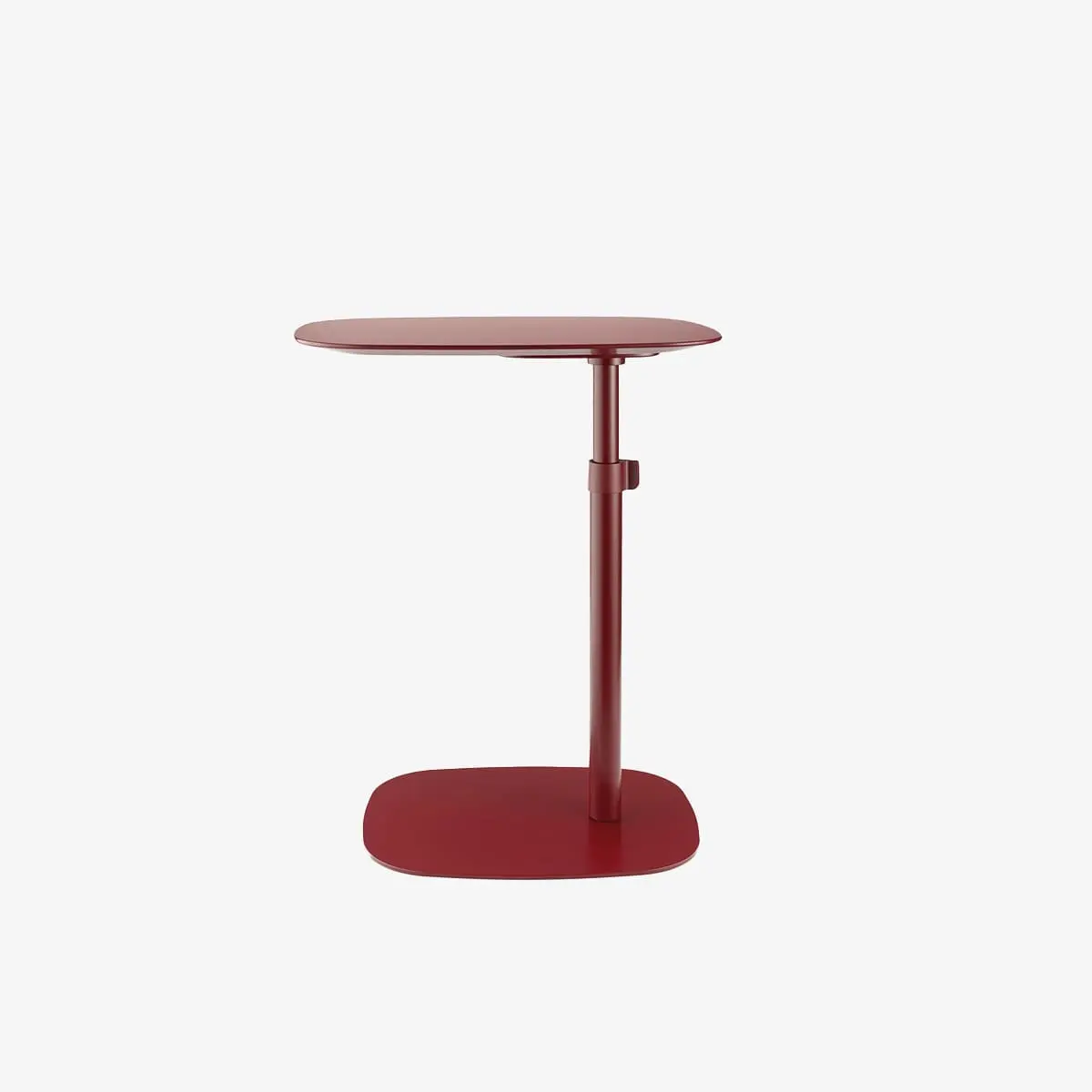 Ein gerundeter Beistelltisch von esPattio in rot