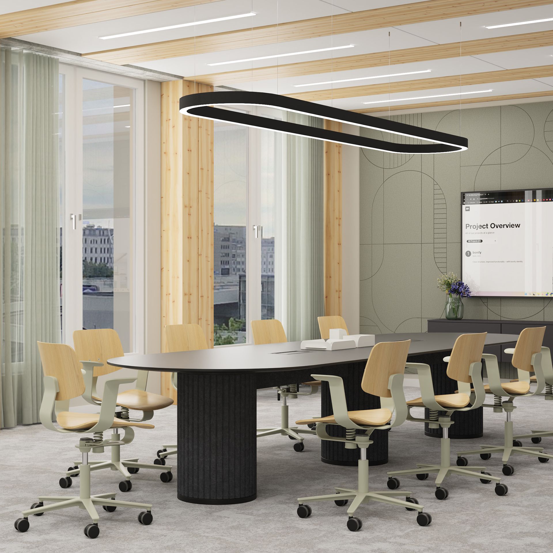 Meeting room with chairs