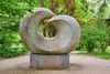 A curved concrete sculpture.