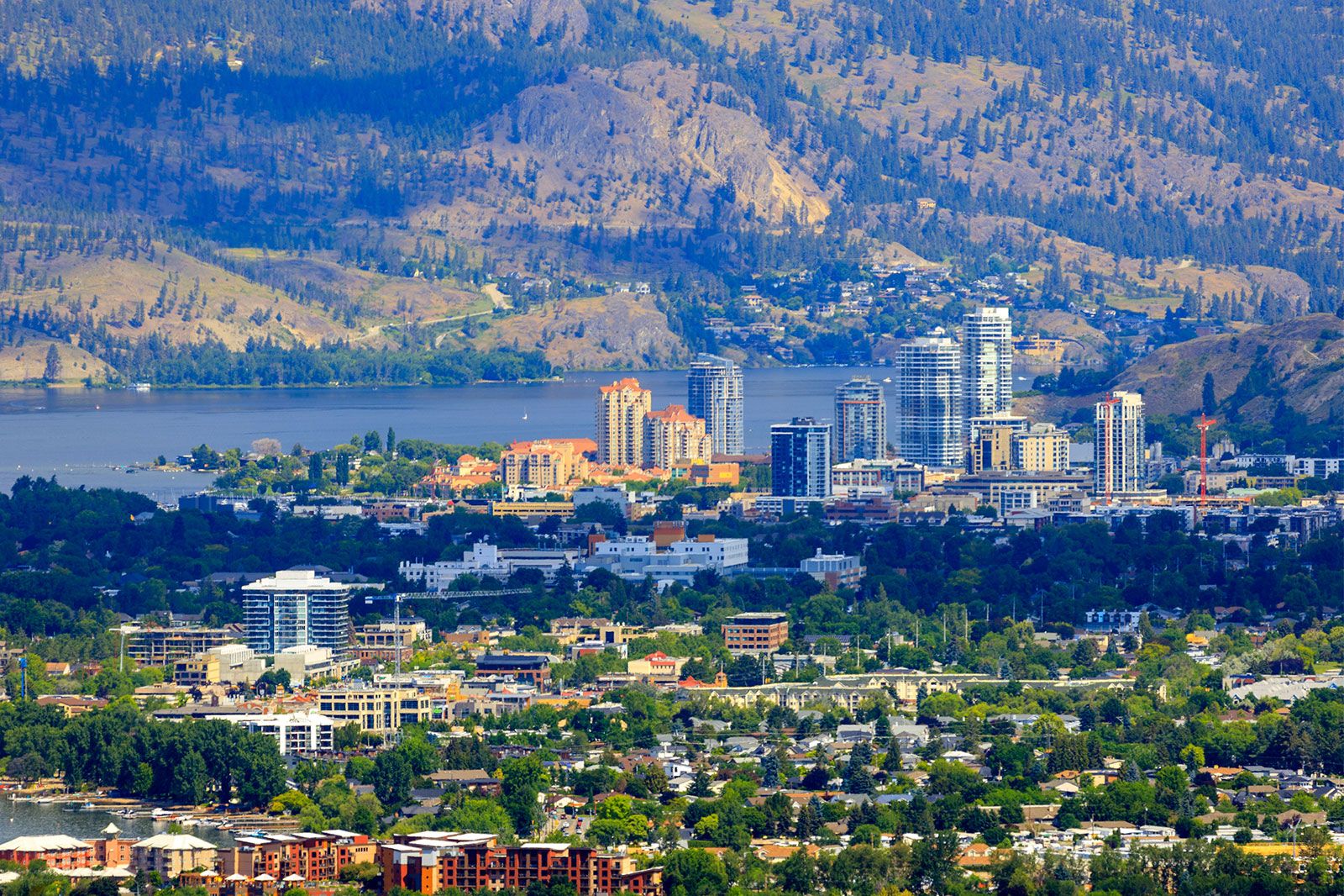 A city skyline of Kelowna.