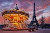 Carousel in front of the Eiffel tower.