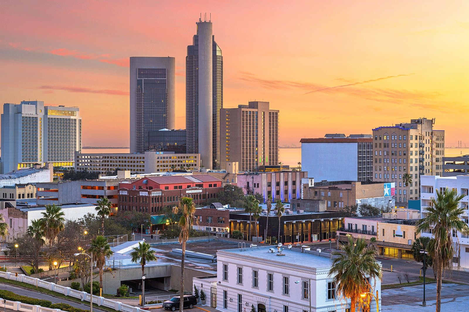 Skyline of Corpus Christi, Texas.