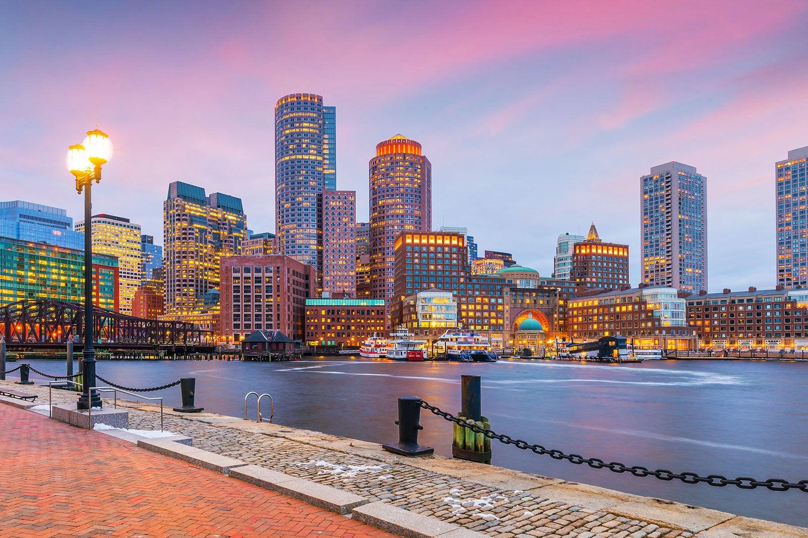 Skyline of Boston, Massachusetts.