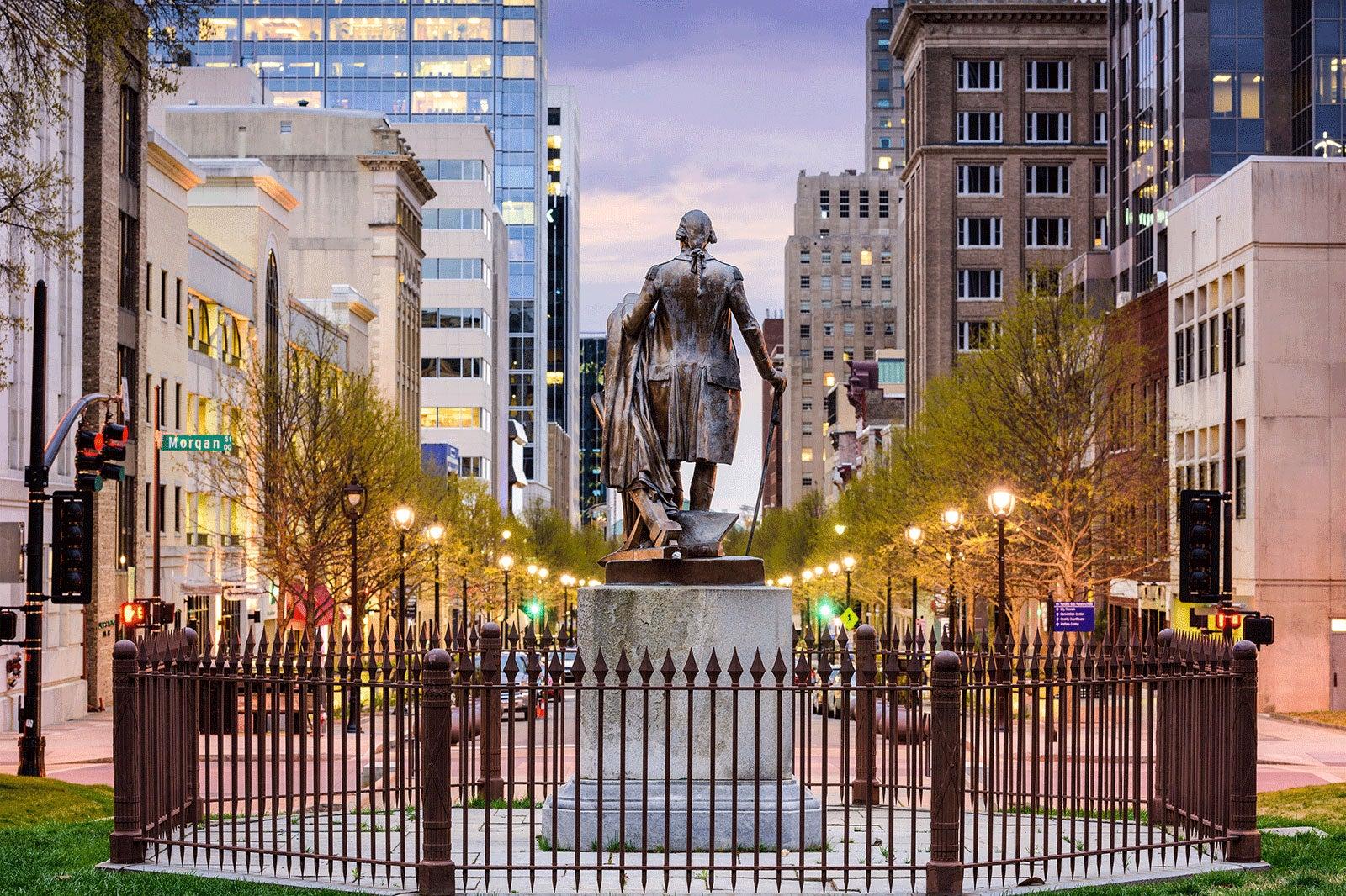 Statue in downtown Raleigh.