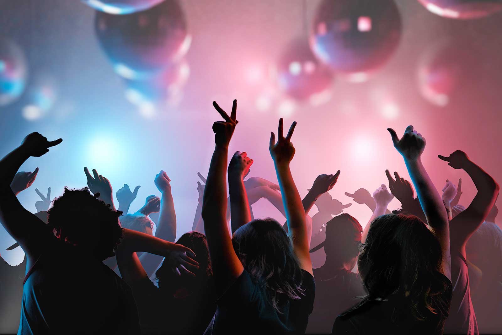 People dancing at a club. 