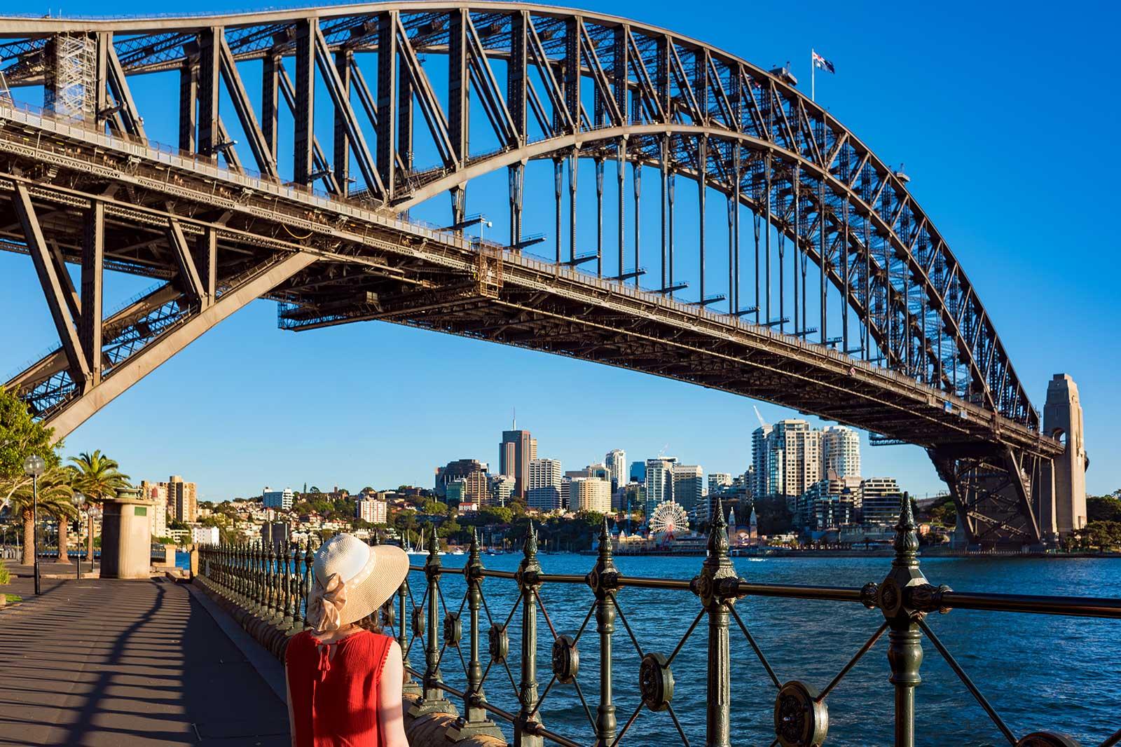 The Sydney harbor bridge.