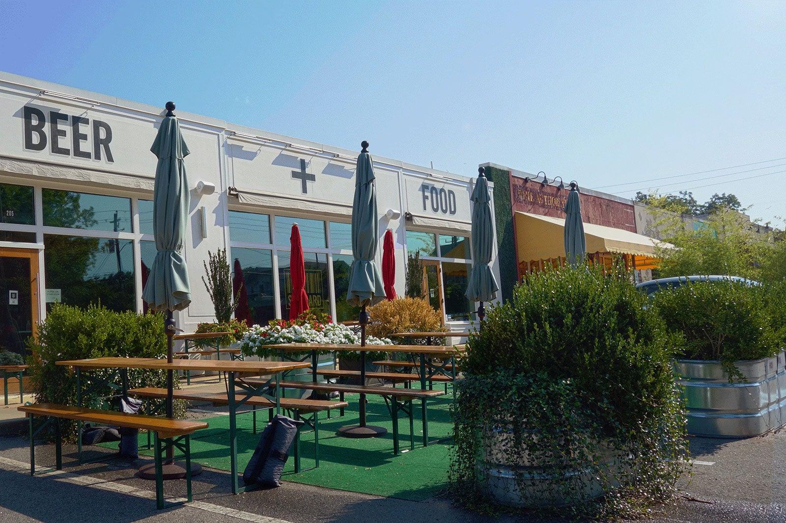 Outside beer garden.