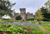 Stone castle and garden.