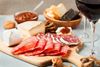 Red wine and charcuterie assortment