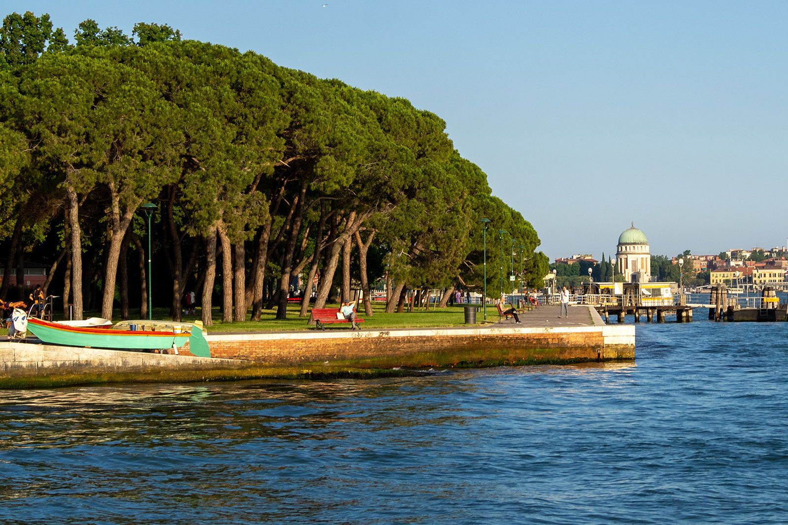 A park and path along the water.