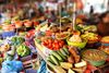 Colorful vegetables for sale at a market.