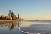 Surfers Paradise beach in the evening.