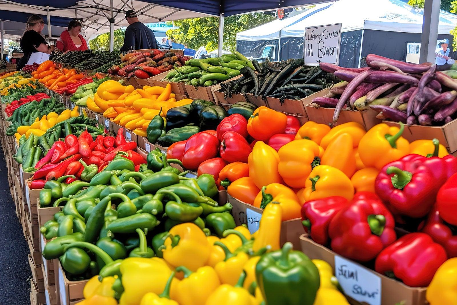 Vegetables for sale at a market.