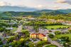 Ariel view of the town of Pigeon Forge.
