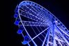 Blue Ferris wheel.