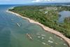 Aerial view of Presque Isle State Park.