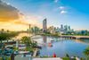 Brisbane skyline at sunset.