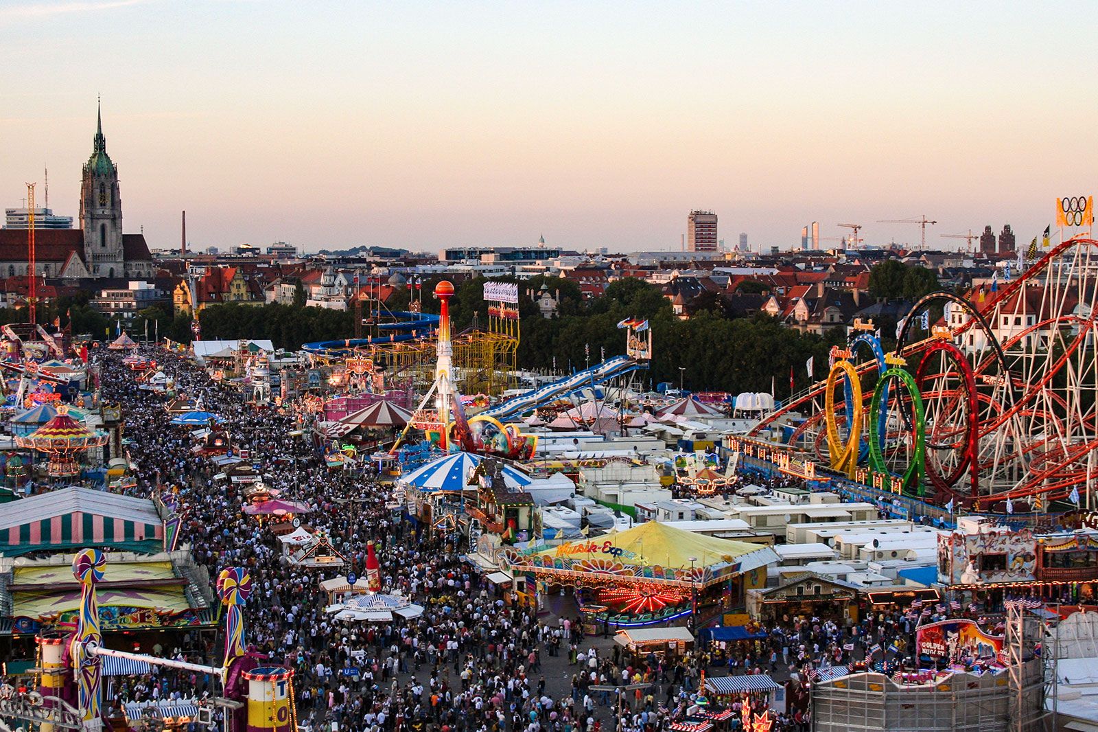 Stalls, a crowd and ride in Germany.