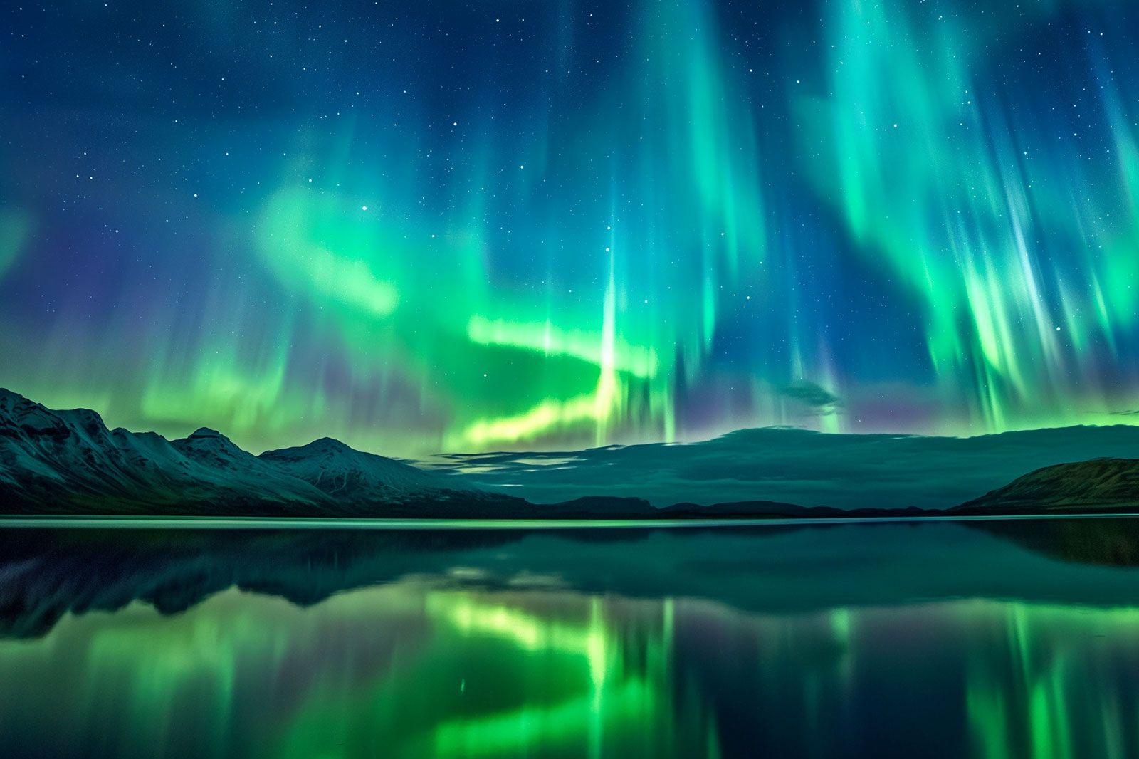 Northern lights in Lapland.