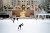 Ice skaters at the Rockefeller Centre.