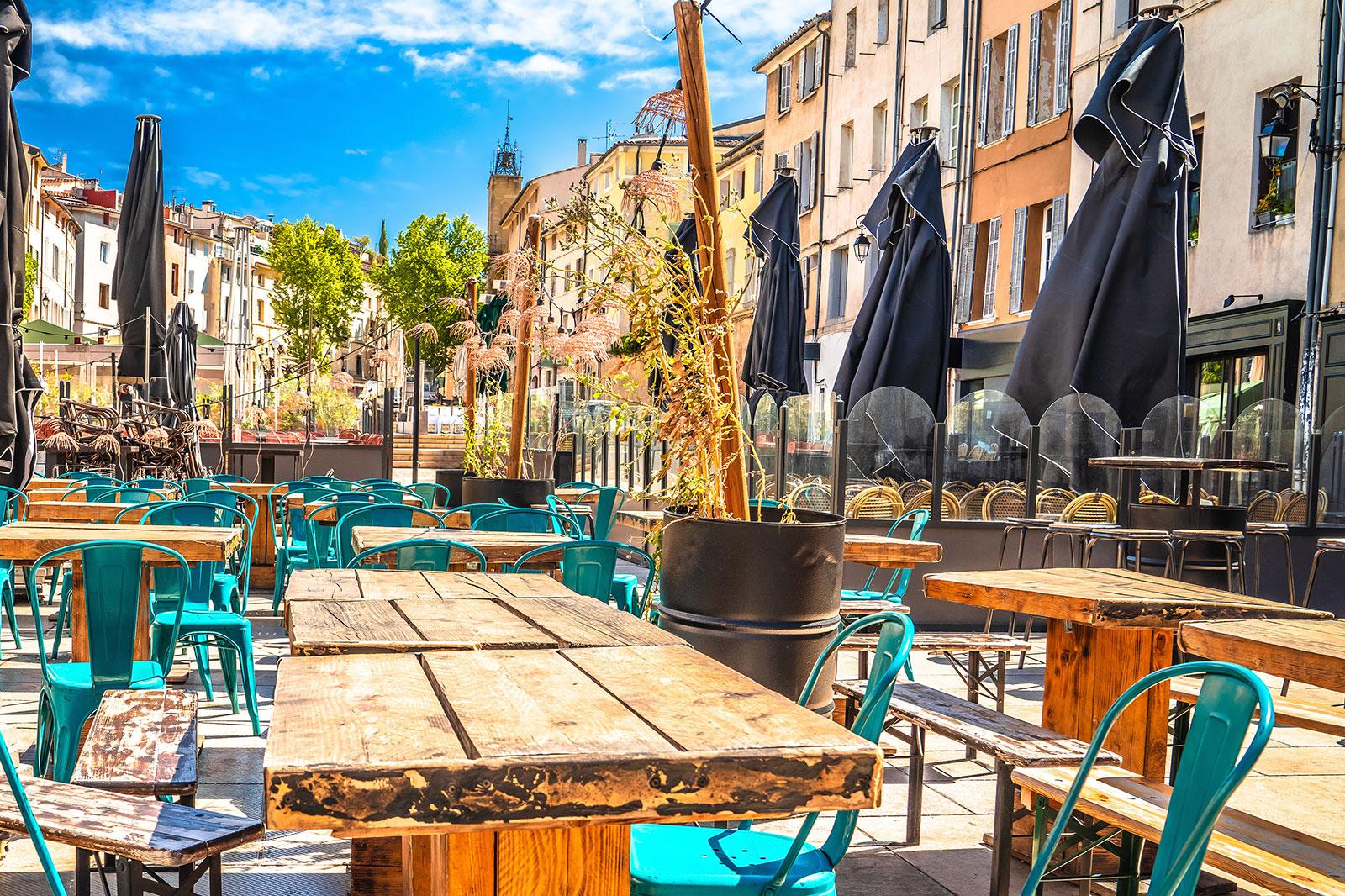 Table and chairs outdoors.