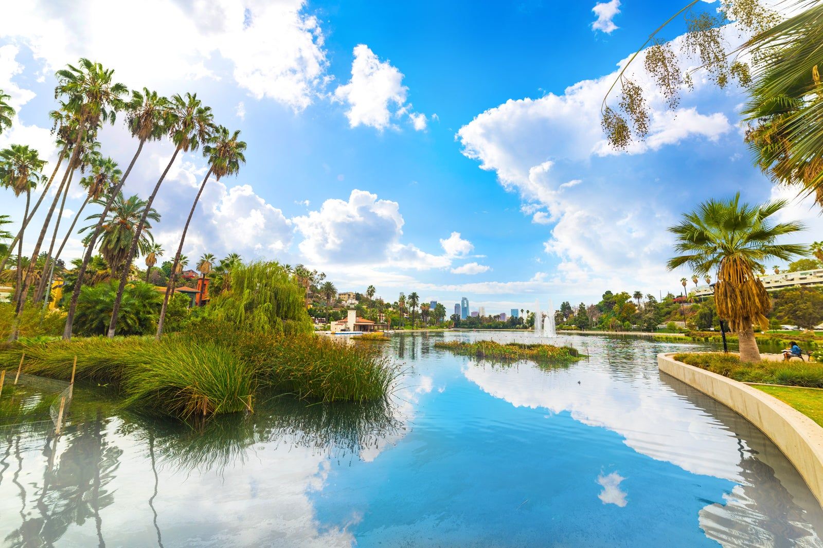 Echo Park Lake in Los Angeles