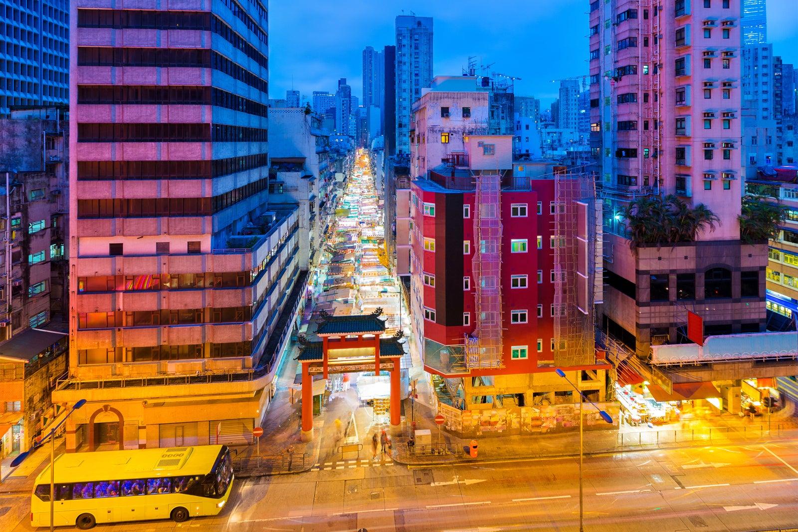 Temple Street Night Market in Hong Kong