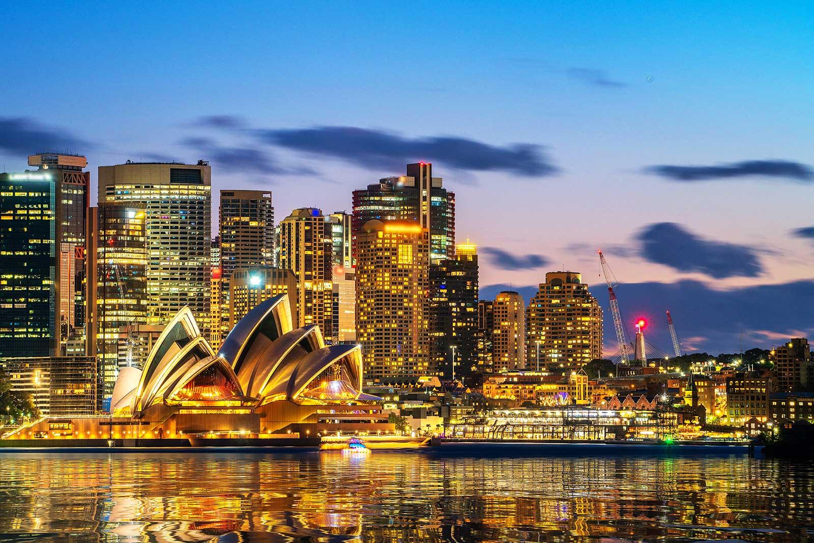 Sydney skyline with the Opera House.