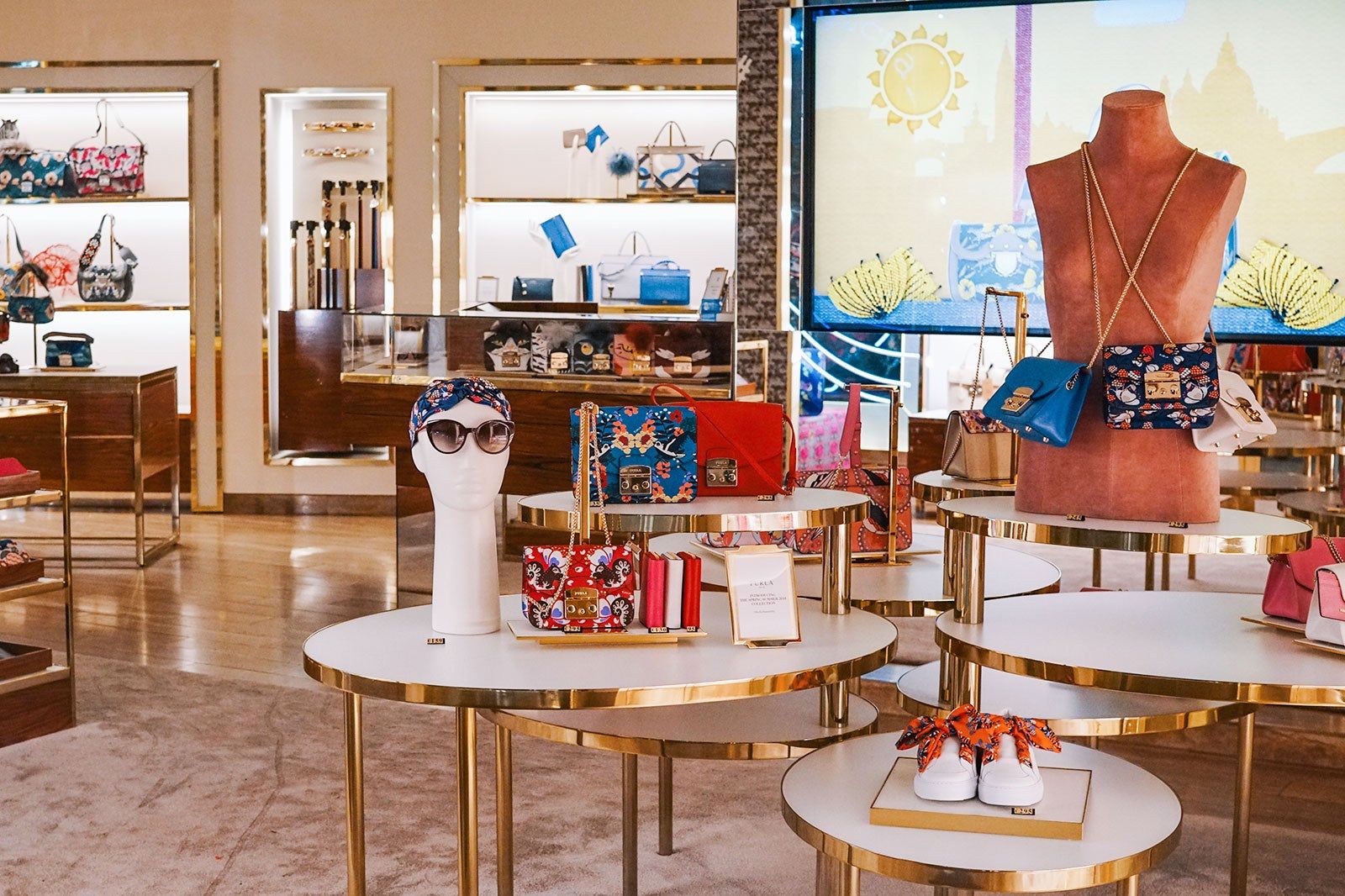 Sale display in an elegant store.